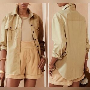 BANANA REPUBLIC Heritage Utility Guide Shirt Women's Tan Shacket Jacket Top